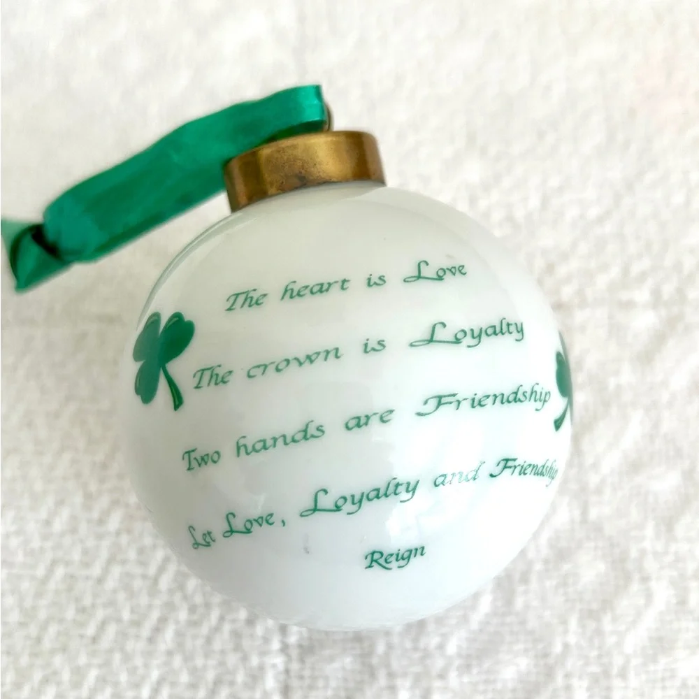 Vintage Irish Claddagh Ceramic Ornament w/ Original Box